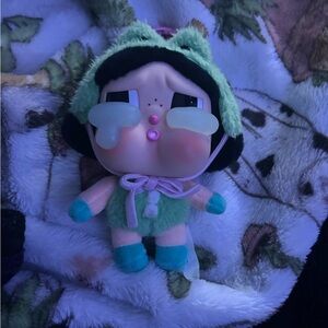 Pop Mart CryBaby Crying Again Series What A Frog Vinyl Face Plush Authentic